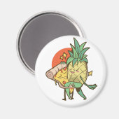 Aimant Funny Pizza Ananas Tango Couple Ado Garçon fille (Recto/Verso)