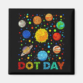 Aimant Funny Planets Polka Dot Happy Dot Day Art Student  (Devant)