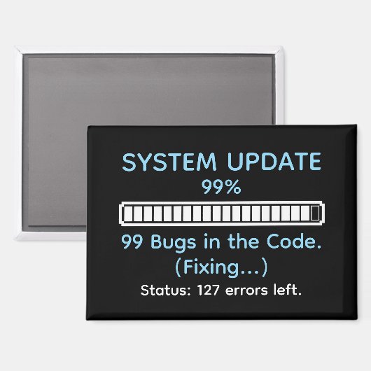 Aimant Funny Programmer Coding (Recto/Verso)