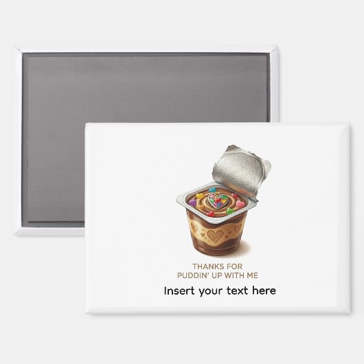 Aimant Funny Pudding Pun Personalized Name Thanks For Pud (Recto/Verso)