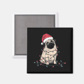 Aimant Funny Pug Christmas Graphics Dog Lights Lover Owne (Recto/Verso)