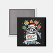 Aimant Funny Raccoon Christmas Trash Panda Xmas Merry Tra (Recto/Verso)