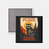 Aimant Funny Raccoon Nature Wildlife Outdoor Graphic Sarc (Recto/Verso)