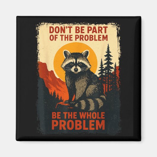 Aimant Funny Raccoon Nature Wildlife Outdoor Graphic Sarc (Devant)