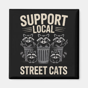 Aimant Funny Raccoon Sungles Support Vintage Local Street