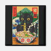 Aimant Funny Ramen Cat Japanese Noodle Kitten  (Devant)