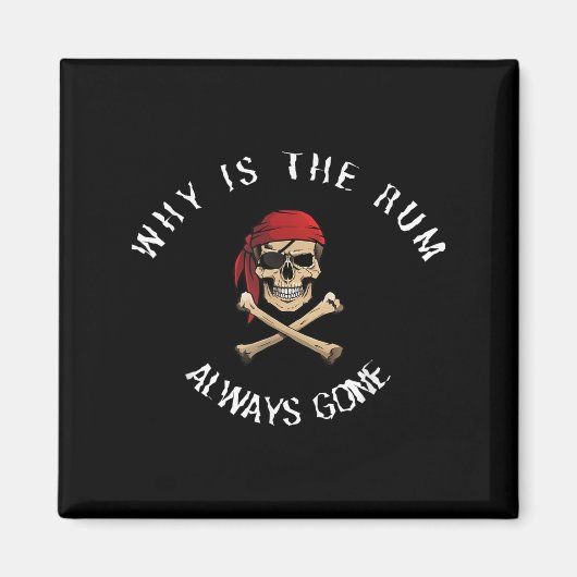 Aimant Funny Rate Quote - Why Is The Rum Always Gone_ , S (Devant)
