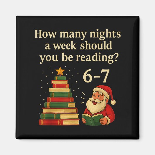 Aimant Funny Reading Christmas Tree Book– Reading 6 7 Mem (Devant)