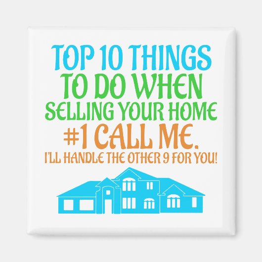 Aimant Funny Real Estate Agent Broker Realtor Cute House (Devant)