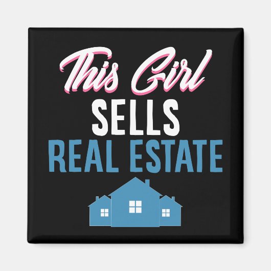 Aimant Funny Real Estate Agent Broker Realtor Cute House (Devant)