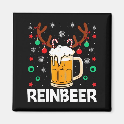 Aimant Funny Reinbeer Winedeer Beer Wine Matching Couples (Devant)