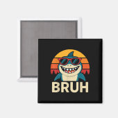 Aimant Funny Requin Bruh avec Mème Sungles (Recto/Verso)