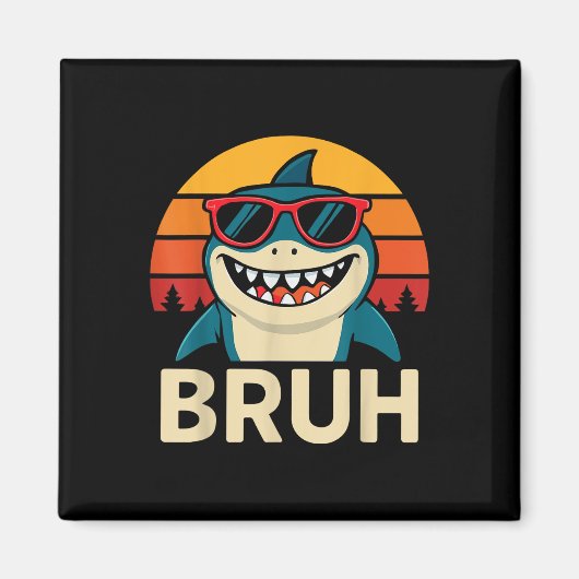Aimant Funny Requin Bruh avec Mème Sungles (Devant)
