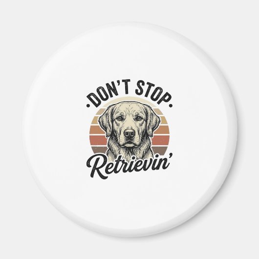 Aimant Funny Retriever Chien Gravure Vintage Graphique Te (Devant)