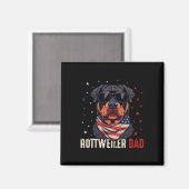 Aimant Funny Rottweiler Papa Usa Étoiles 4 juillet Pères (Recto/Verso)