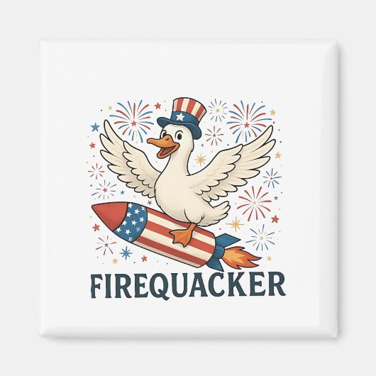 Aimant Funny Rubber Duck USA Patriotic Firequacker 4e (Devant)