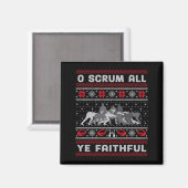 Aimant Funny Rugby O Scrum All Ye Faithful Ugly Merry Chr (Recto/Verso)