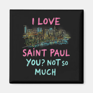 Aimant Funny Saint Paul Minnesota Nuit Skyline Vintage P