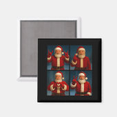 Aimant Funny Santa Claus Heart And Peace Sign Retro Chris (Recto/Verso)