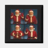 Aimant Funny Santa Claus Heart And Peace Sign Retro Chris (Devant)