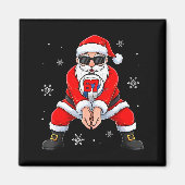 Aimant Funny Santa Claus Playing Volleyball Six Seven Chr (Devant)