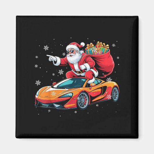 Aimant Funny Santa Driving Srt Car Xmas Pajama Christmas (Devant)