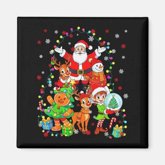 Aimant Funny Santa Elf Snowman Reindeer Gingerbread Chris (Devant)