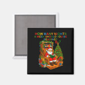 Aimant Funny Santa lisant 67 Meme Tee Noël Enseignant (Recto/Verso)