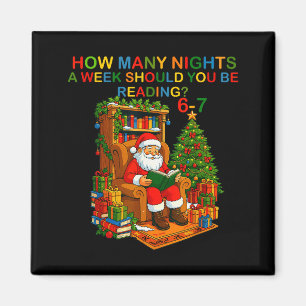 Aimant Funny Santa lisant 67 Meme Tee Noël Enseignant