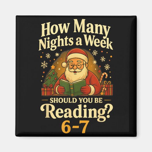 Aimant Funny Santa lisant 67 Meme Tee Noël Enseignant  (Devant)