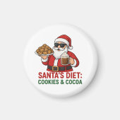Aimant Funny Santa Mug – Santa’s Diet: Cookies & Cocoa (Devant)