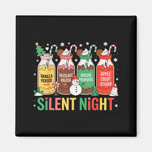 Aimant Funny Santa Profol Silent Night Icu Nurses Merry C (Devant)