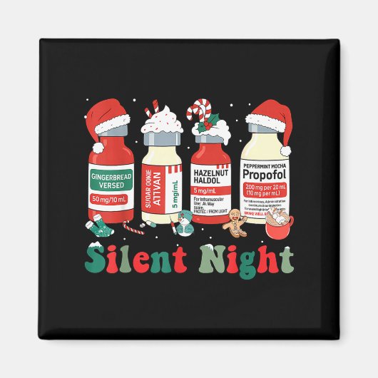 Aimant Funny Santa Profol Silent Night Icu Nurses Merry C (Devant)