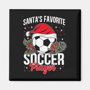 Aimant Funny Santa's Favorite Soccer Player Christmas Soc