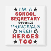 Aimant Funny Secrétaire d'école Héros appréciation (Devant)