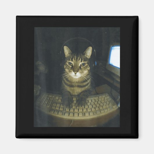 Aimant Funny Serious Gamer Cat Lovers Stud Kitty Cat Meme (Devant)
