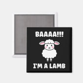 Aimant Funny Sheep Quote Baaah I'm A Lamb  (Recto/Verso)