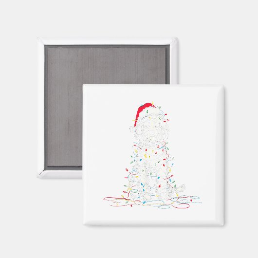 Aimant Funny Sheepadoodle Christmas Graphics Dog Lights L (Recto/Verso)