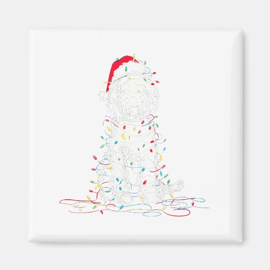 Aimant Funny Sheepadoodle Christmas Graphics Dog Lights L (Devant)