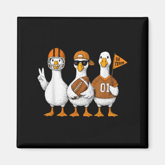 Aimant Funny Silly Goose Duck Football Fall Football Game (Devant)