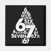 Aimant Funny Six Seven 6 7 Christmas Tree Meme Christmas (Devant)