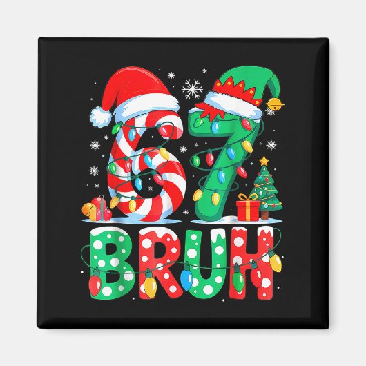 Aimant Funny Six Seven 6 7 Meme Christmas Family Xmas San (Devant)