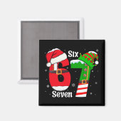 Aimant Funny Six Seven 6 7 Meme Gen Alpha Slang Santa Elf (Recto/Verso)