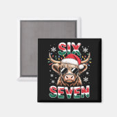 Aimant Funny Six Seven Highland Cow Christmas 67 Cool Xma (Recto/Verso)
