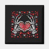 Aimant Funny Skeleton Hand Heart Valentines Day Bones Lov (Devant)