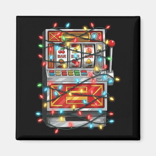 Aimant Funny Slot Machine Christmas Graphics Lights Lover (Devant)