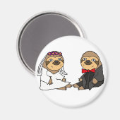 Aimant Funny Sloth Mariée et Mariage de chambre (Recto/Verso)