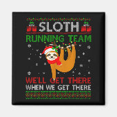 Aimant Funny Sloth Running Team Xmas Lights Ugly Sloth Ch (Devant)