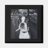 Aimant Funny Smoking Dog Meme Cigarette Gen Z Meme Dog Lo (Devant)
