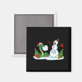 Aimant Funny Snake Snowman Christmas Tree Xmas Womens Men (Recto/Verso)